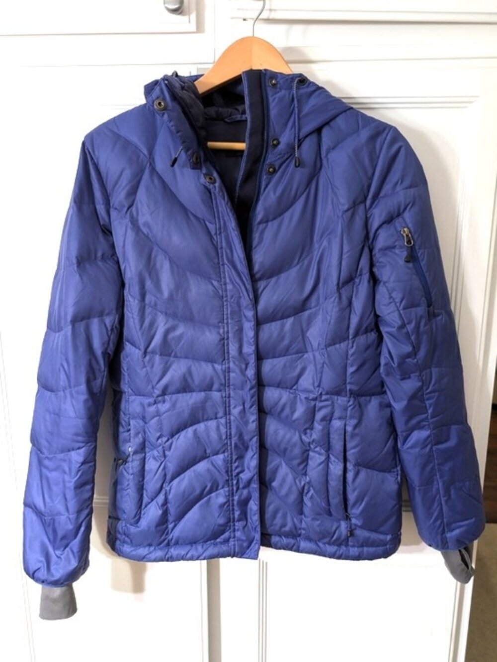 Lands’ End Women's Hooded Quilted Down Jacket Size S